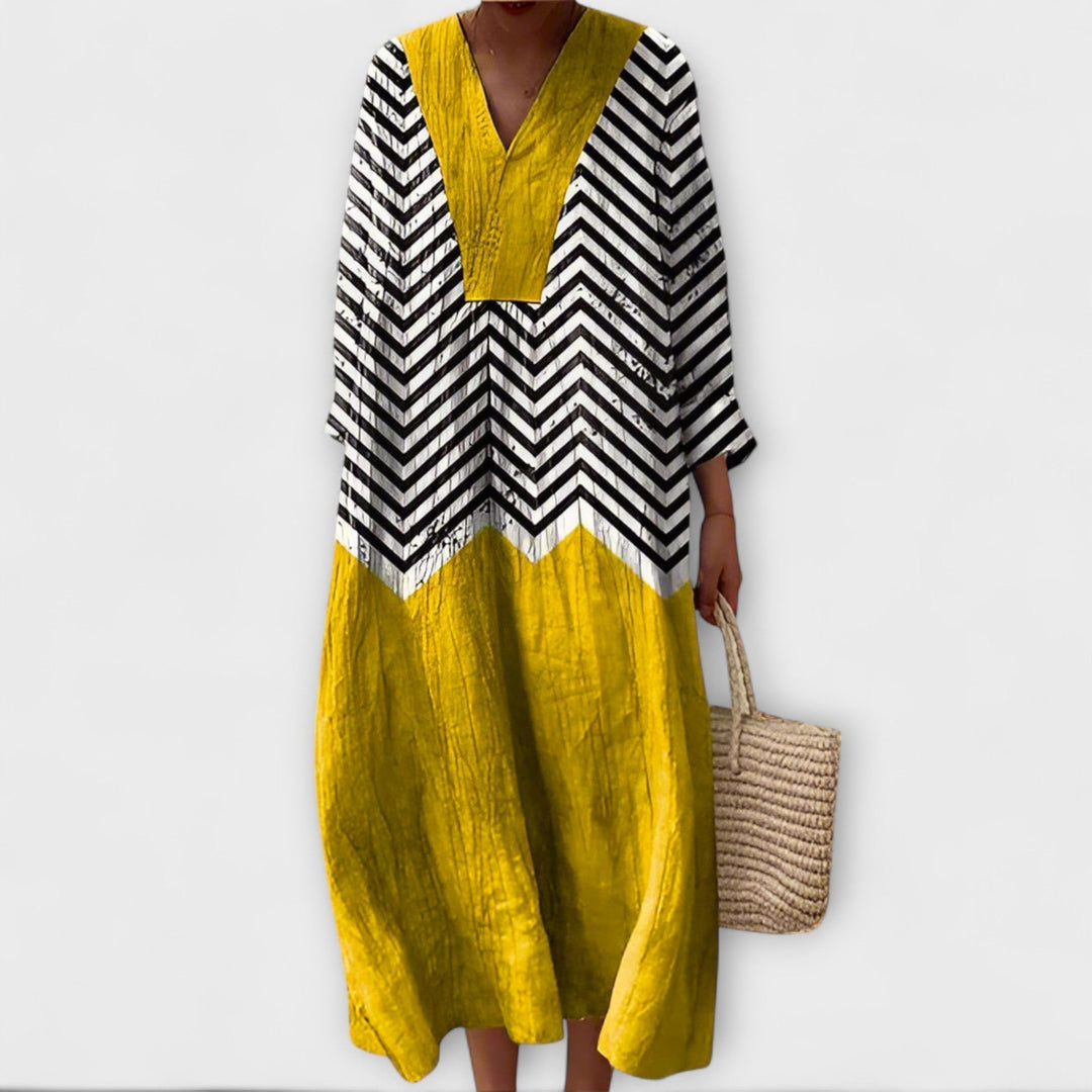 Gracia | Vestido maxi de inspiración geométrica