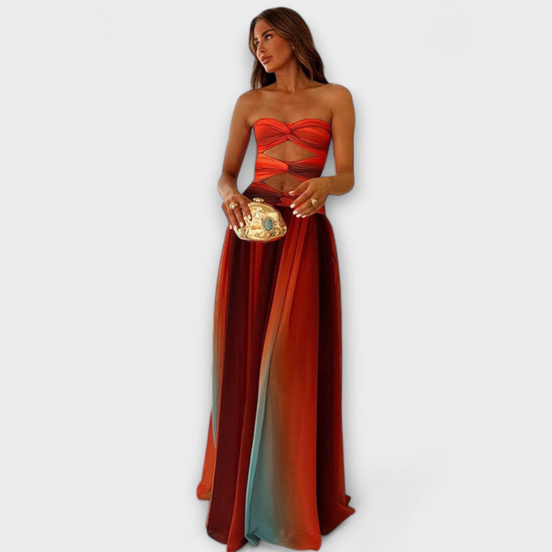 Delia | Vestido maxi palabra de honor