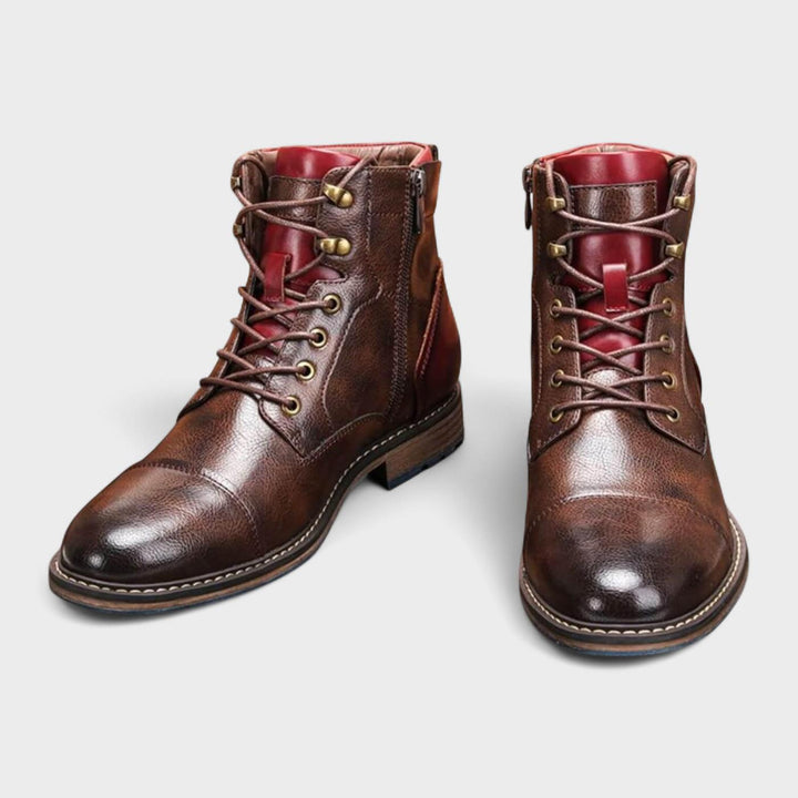 Pedro Gabriel | Botines de cordones en burdeos