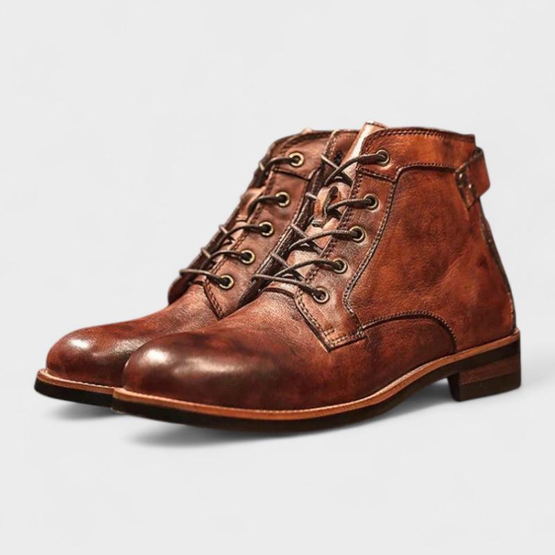 Pedro Rafael | Botines de cordones de acabado envejecido