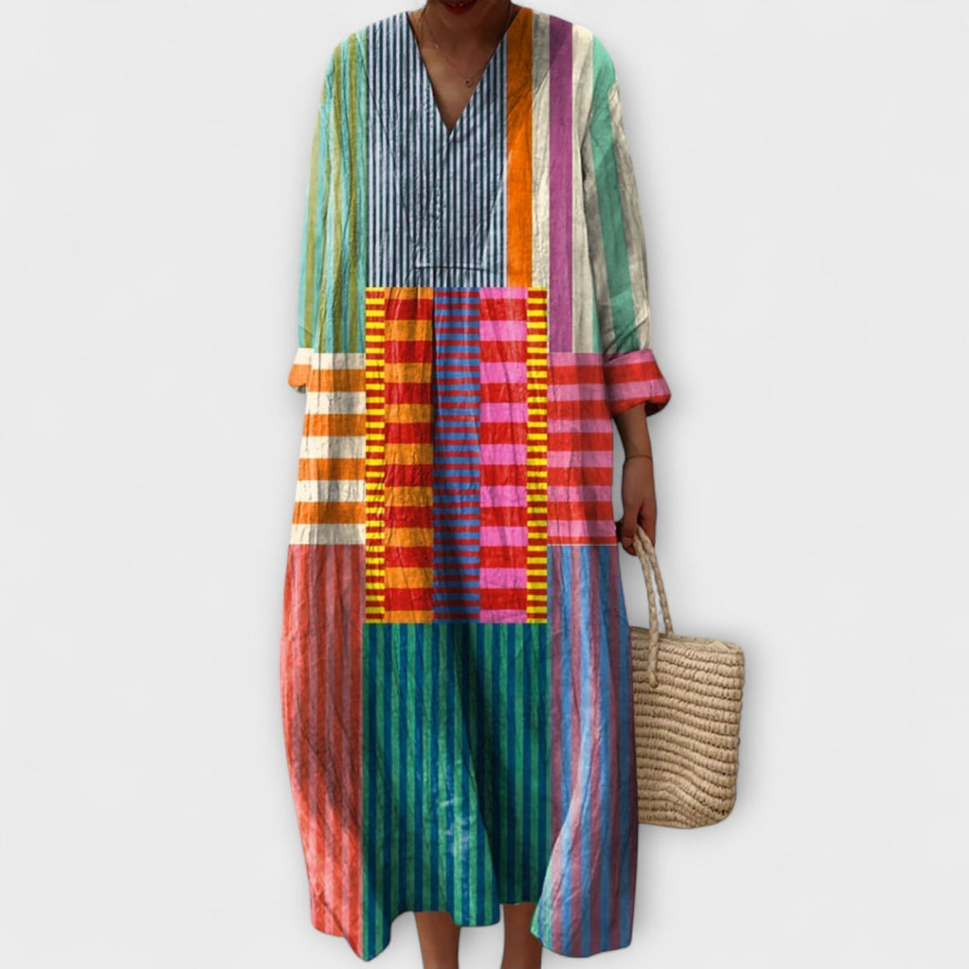 Carlota | Vestido maxi con motivos geométricos