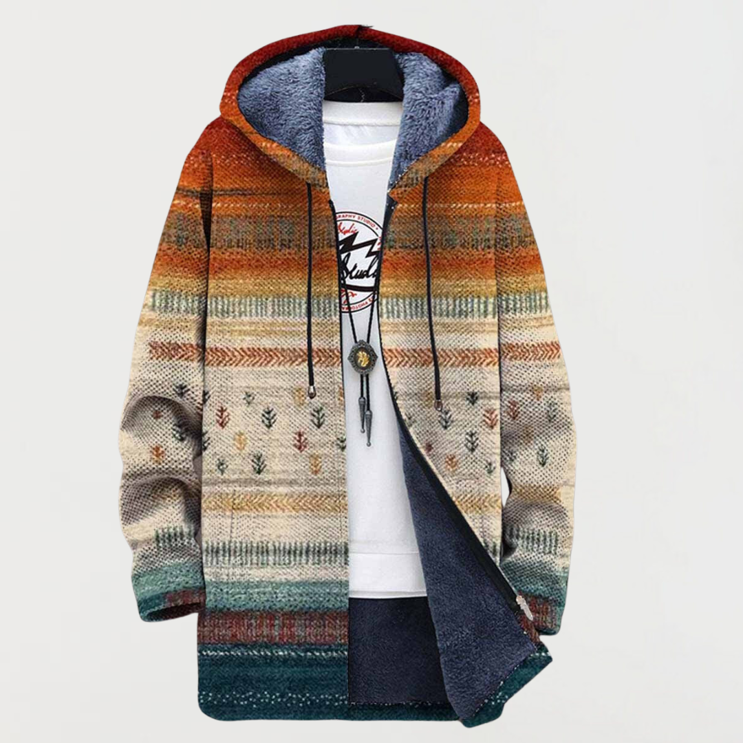 Nekane | Sudadera con capucha de rayas otoñales