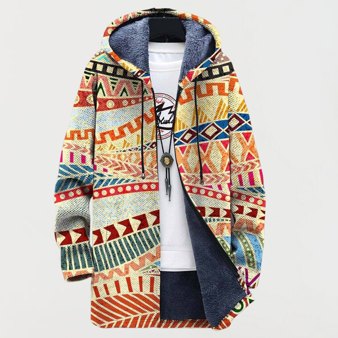Carmina | Sudadera con capucha con estampado azteca
