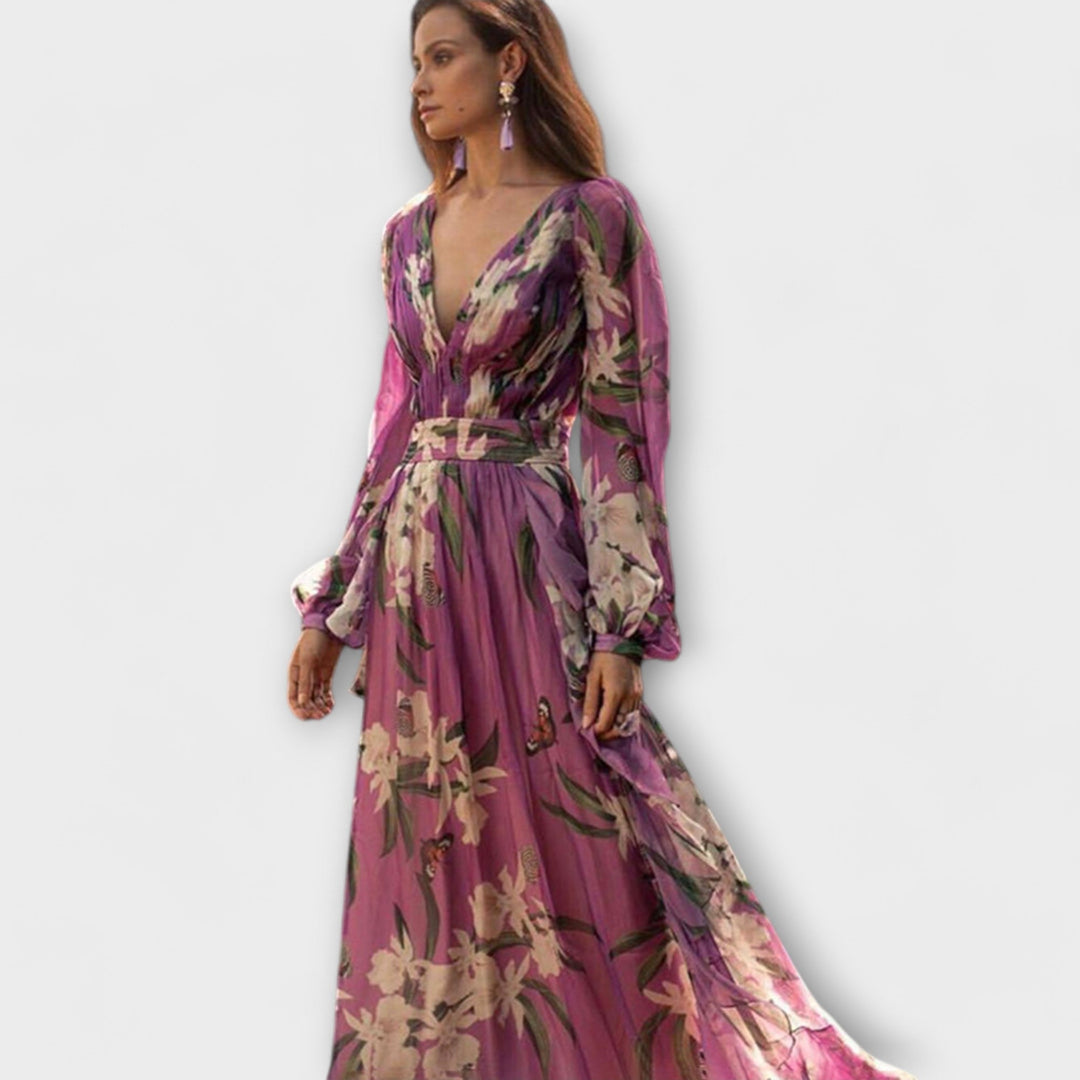 Arantxa | Vestido maxi elegante en morado