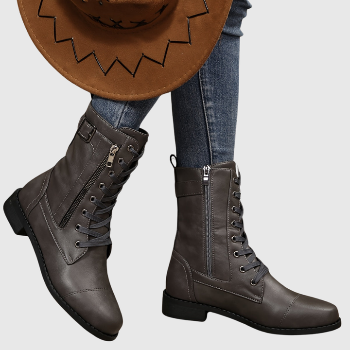 Raquel | Botas cómodas de piel con cremallera