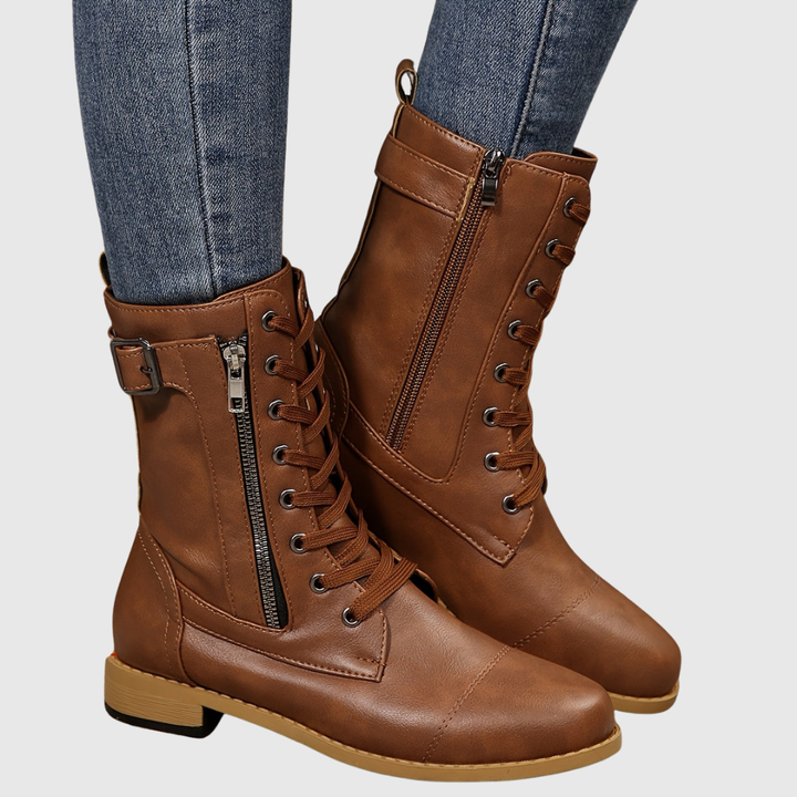 Raquel | Botas cómodas de piel con cremallera