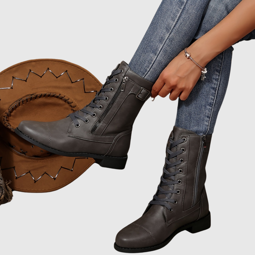 Raquel | Botas cómodas de piel con cremallera