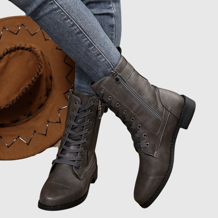 Raquel | Botas cómodas de piel con cremallera