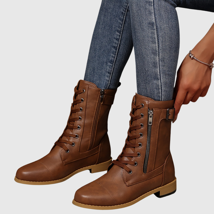 Raquel | Botas cómodas de piel con cremallera