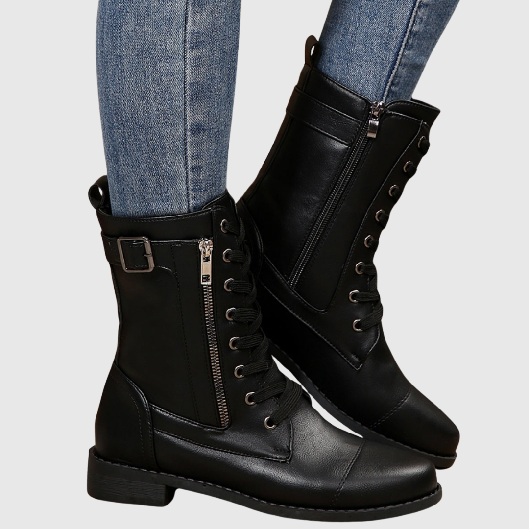 Raquel | Botas cómodas de piel con cremallera
