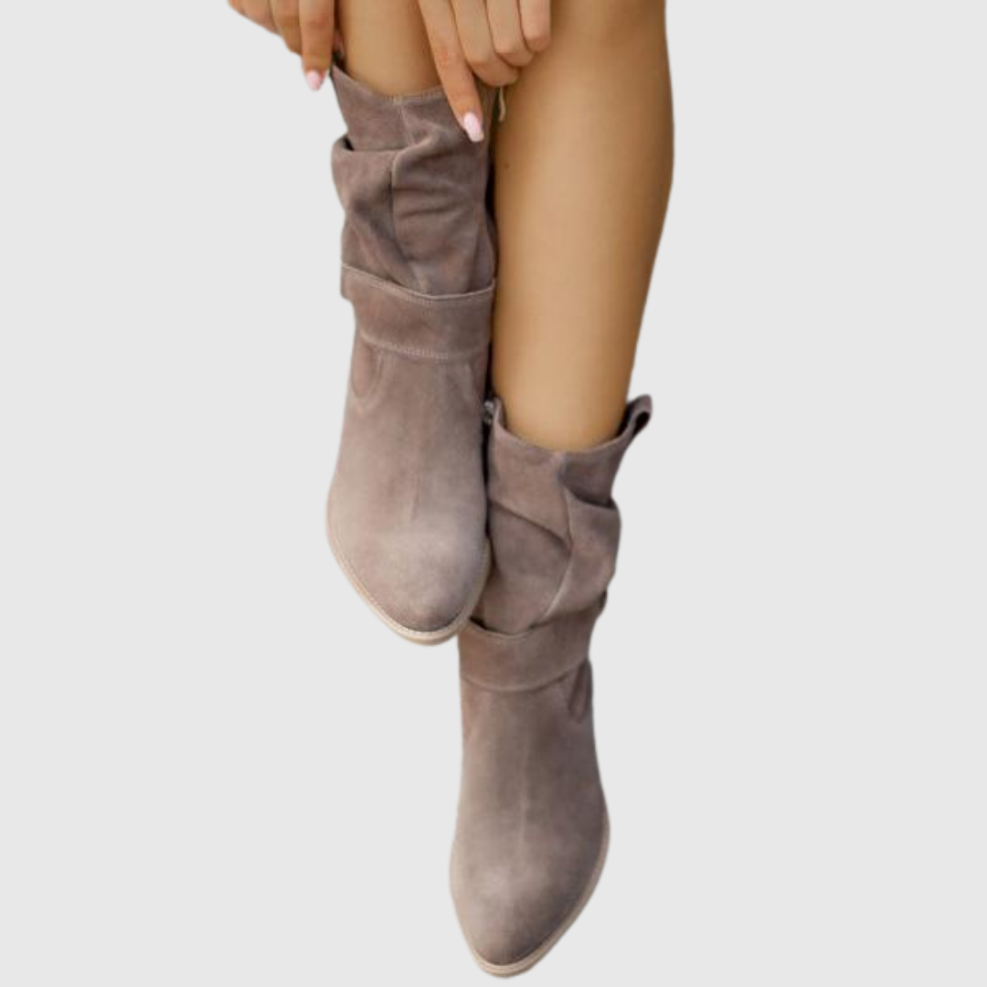 Rebeca | Botines de ante con cremallera