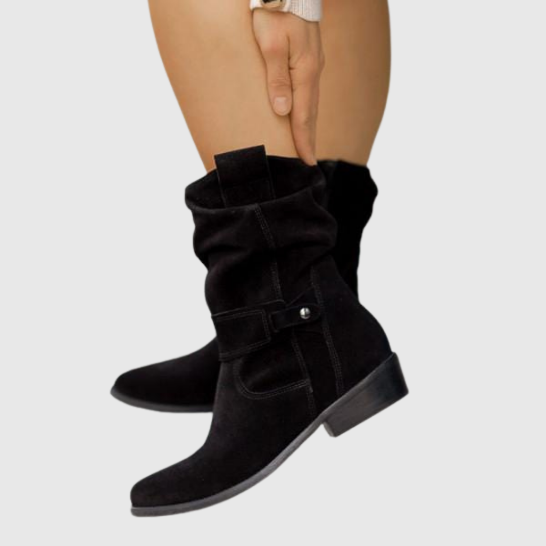 Rebeca | Botines de ante con cremallera