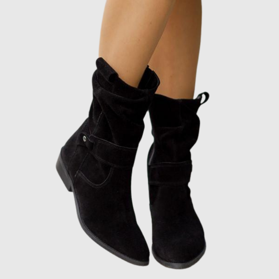 Rebeca | Botines de ante con cremallera