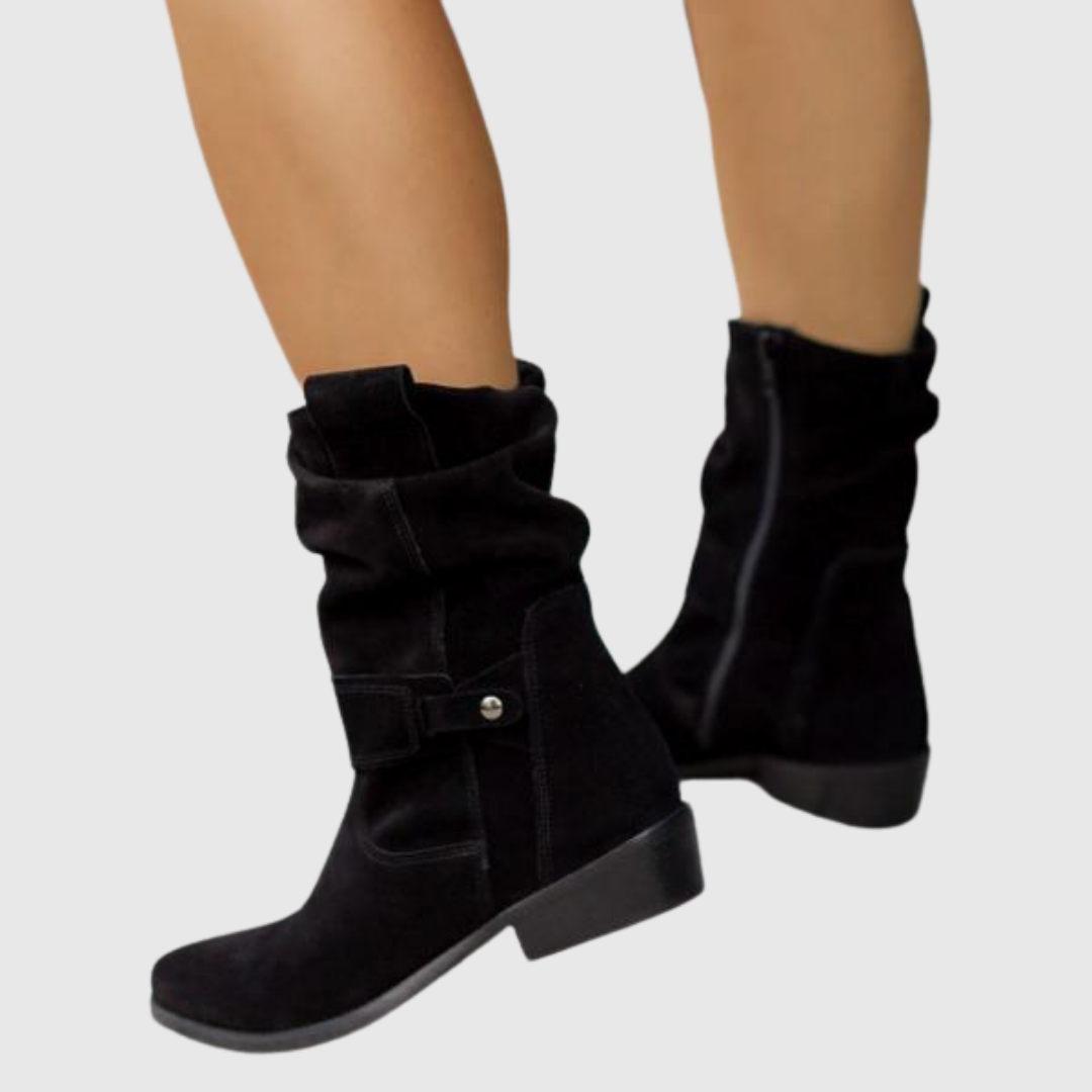 Rebeca | Botines de ante con cremallera