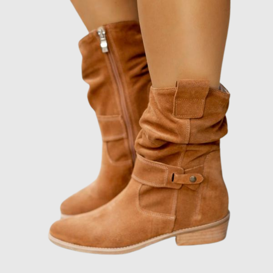 Rebeca | Botines de ante con cremallera