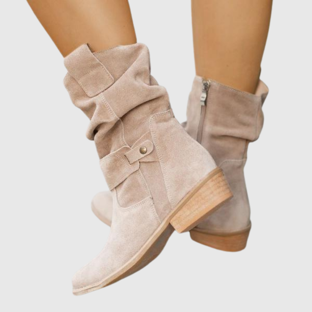 Rebeca | Botines de ante con cremallera