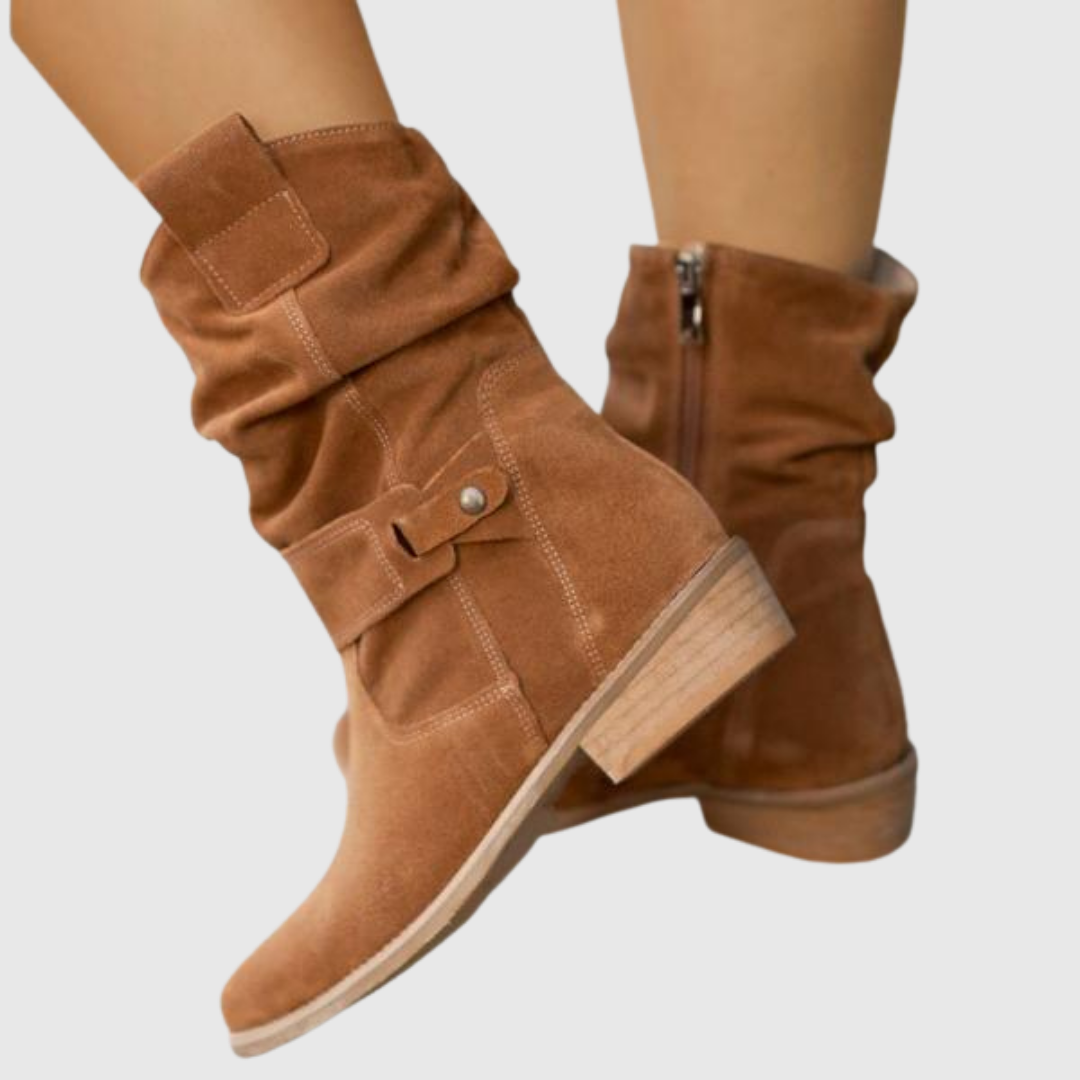 Rebeca | Botines de ante con cremallera