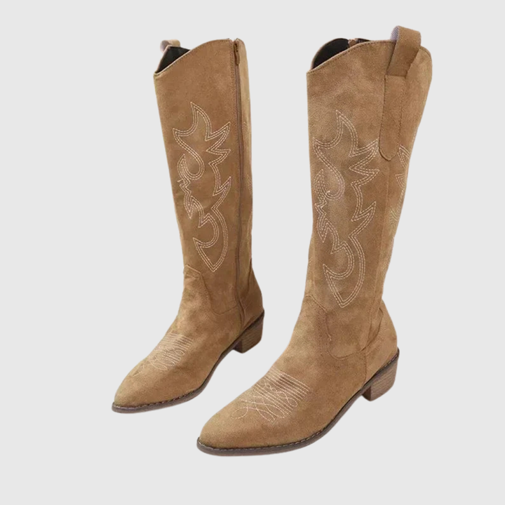 Rut | Botas cowboy de ante con bordados