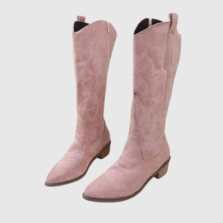 Rut | Botas cowboy de ante con bordados