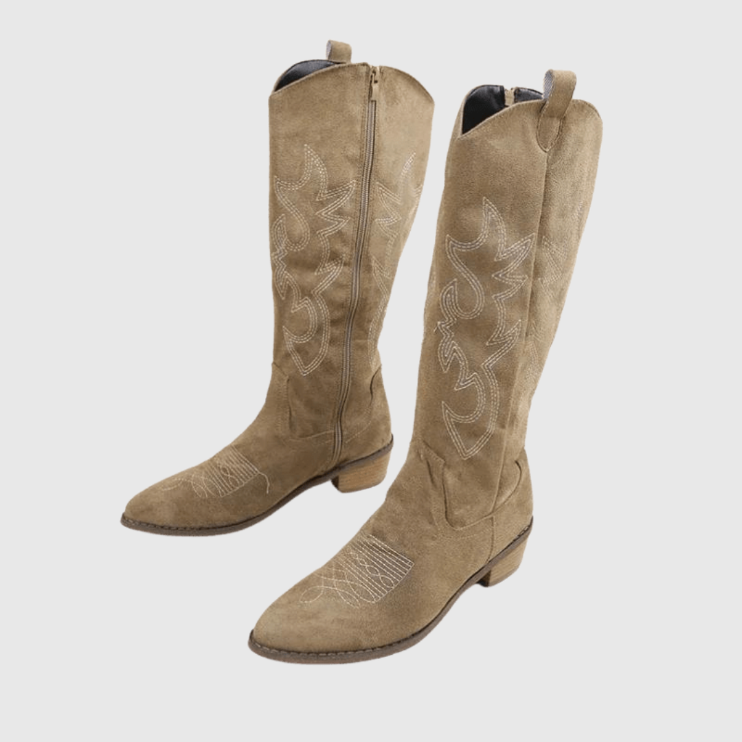 Rut | Botas cowboy de ante con bordados