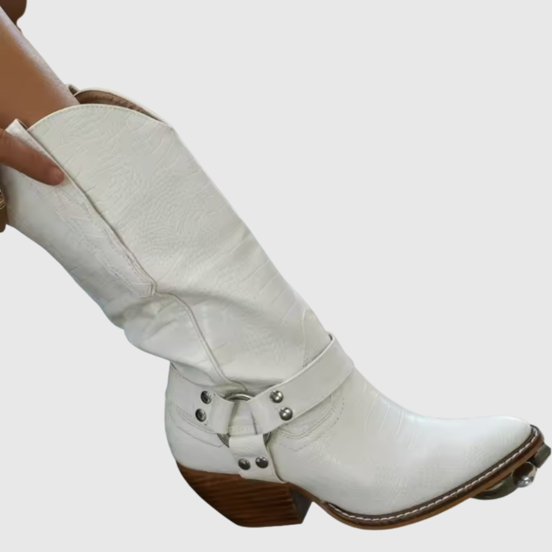 Sandra | Botas cowboy con estampado de vaca