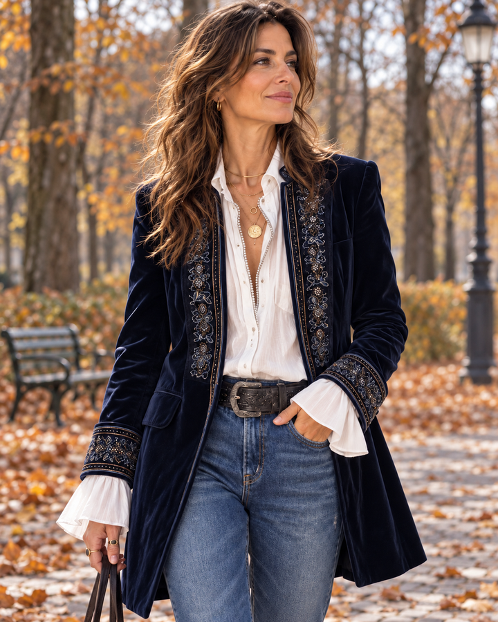 Saray | Chaqueta de terciopelo con bordados