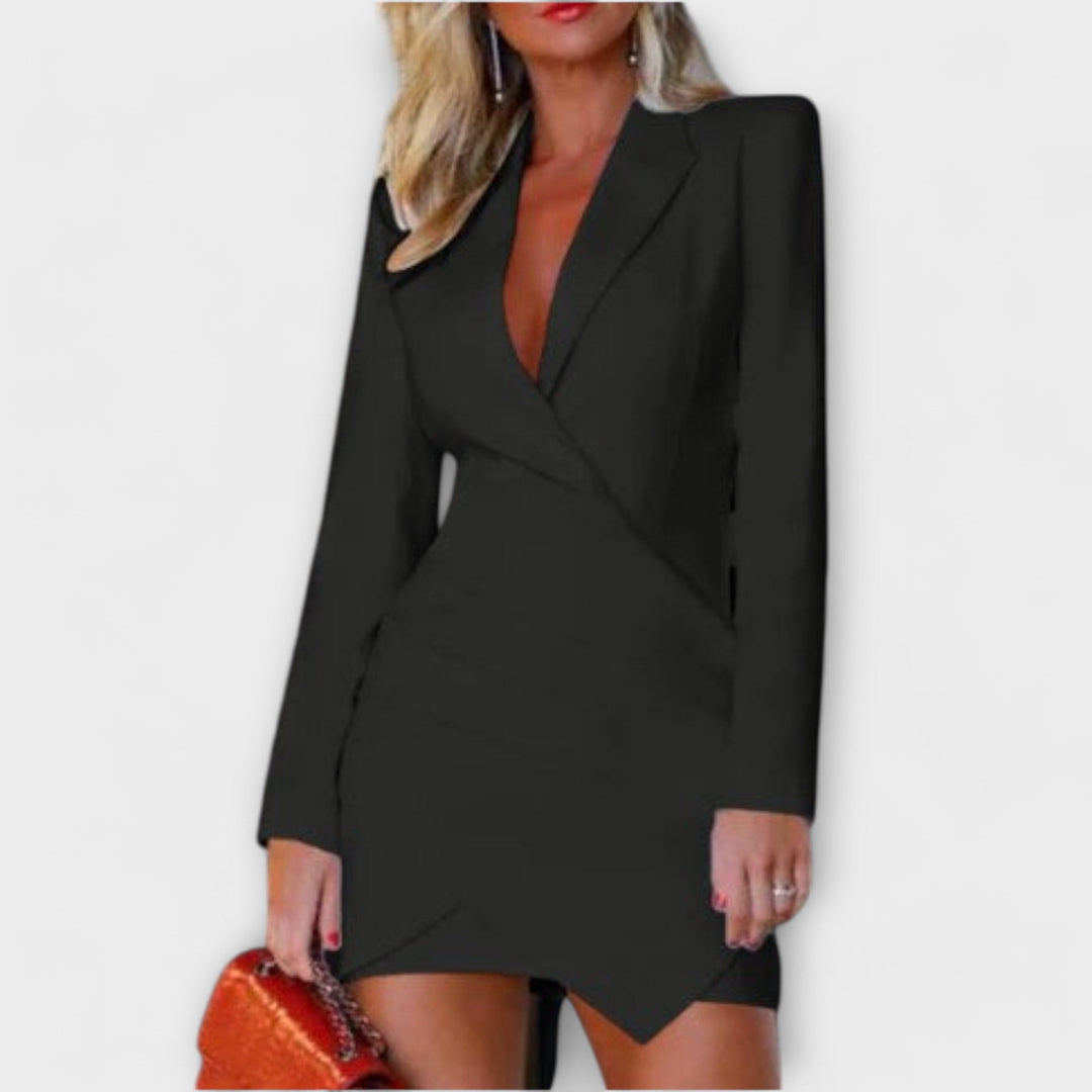 Blanca | Vestido midi tipo blazer de manga larga