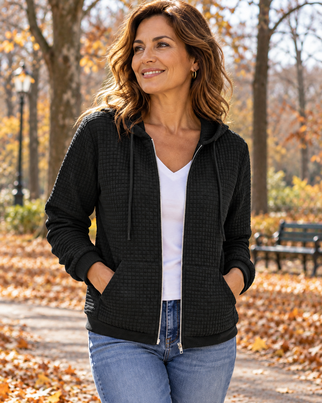 Sheila | Sudadera con cremallera y bolsillos