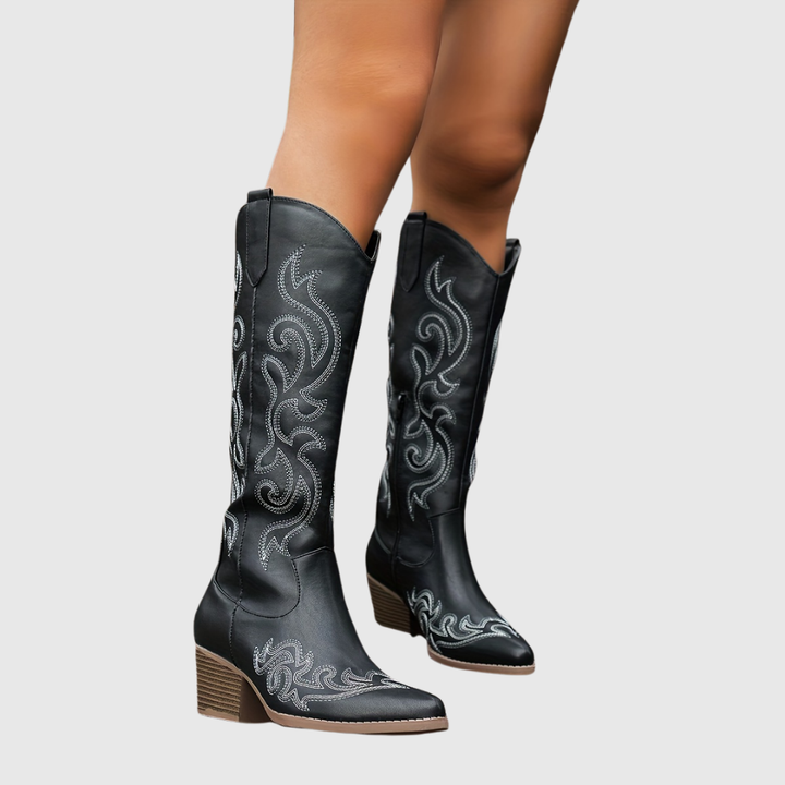 Silvia | Botas cowboy con pespuntes en contraste