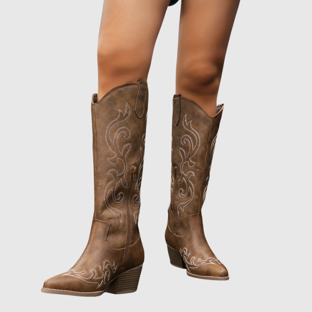 Silvia | Botas cowboy con pespuntes en contraste