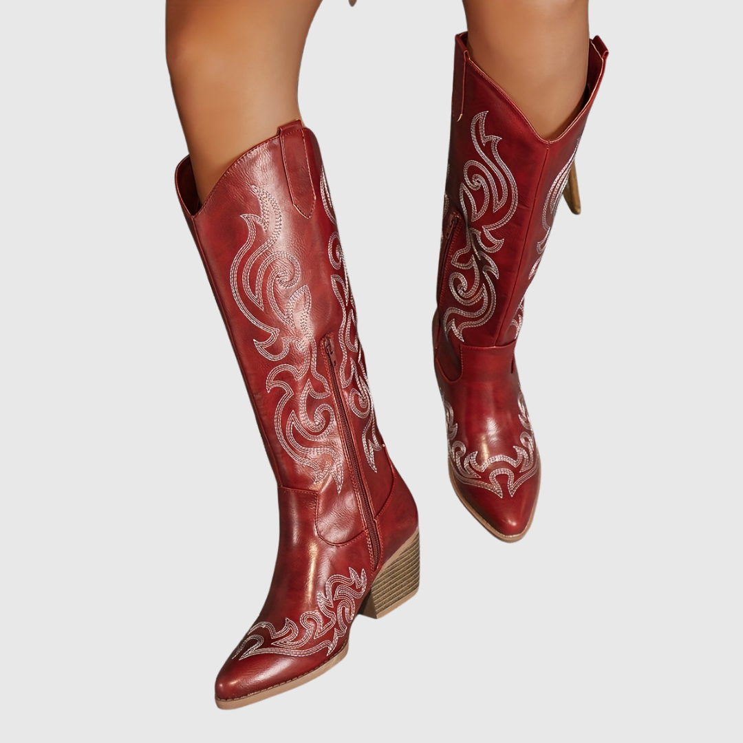 Silvia | Botas cowboy con pespuntes en contraste