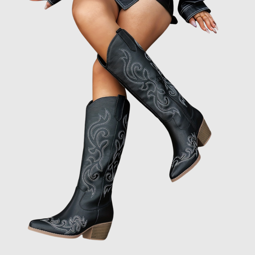 Silvia | Botas cowboy con pespuntes en contraste