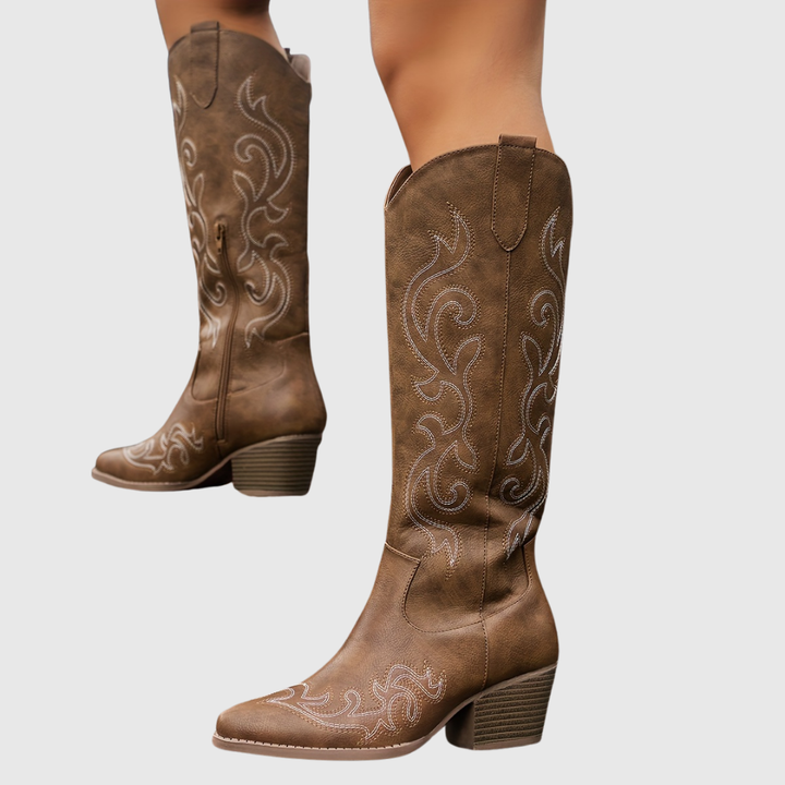 Silvia | Botas cowboy con pespuntes en contraste