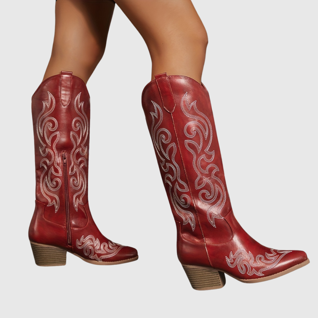 Silvia | Botas cowboy con pespuntes en contraste