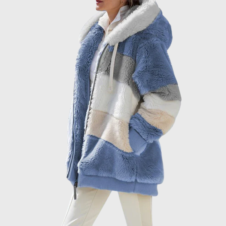 Sofía | Chaqueta polar con capucha de pelo