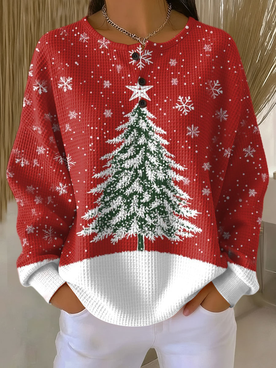 Carla | Jersey navideño rojo con abeto