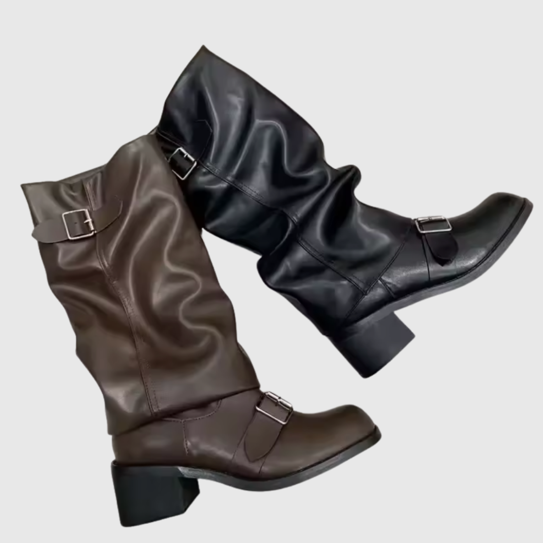 Sonia | Botas de piel con plataforma y tiras