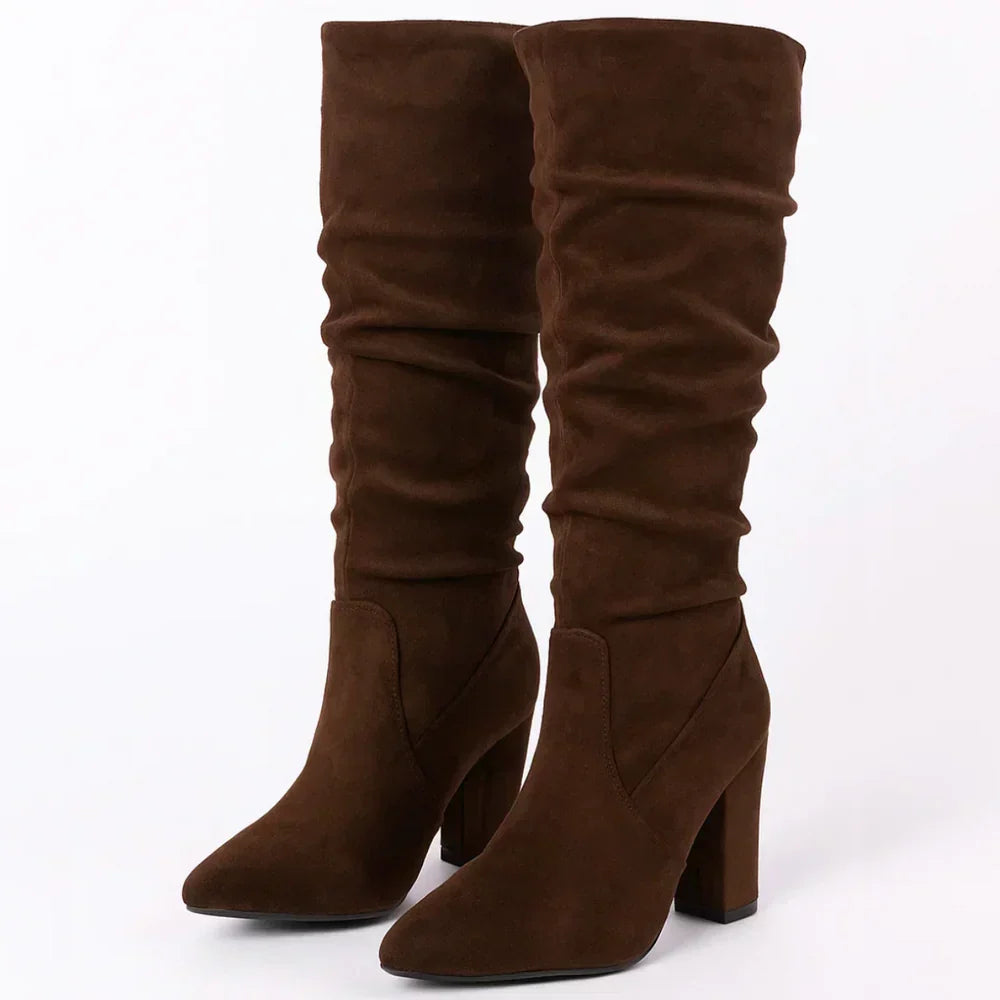 Teresa | Botas de ante con tacón alto