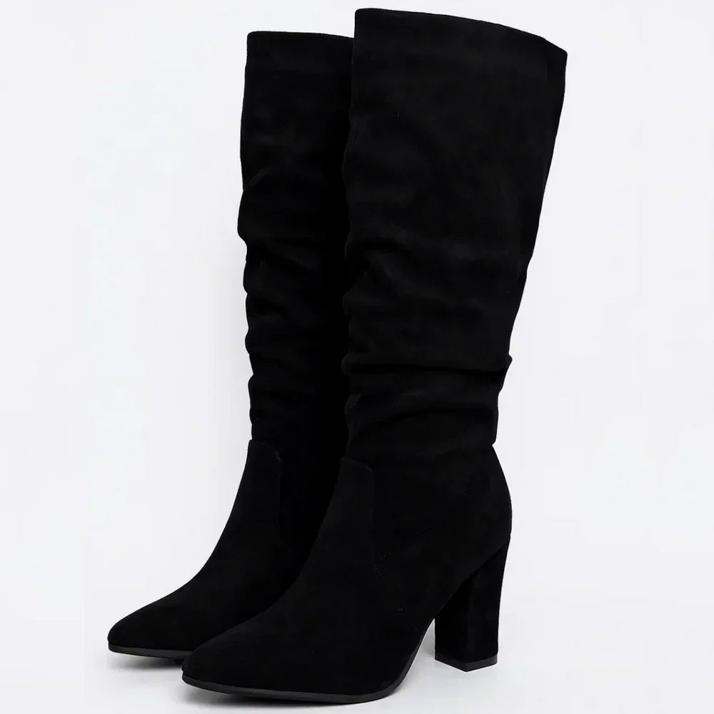 Teresa | Botas de ante con tacón alto