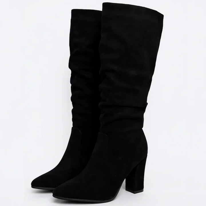 Teresa | Botas de ante con tacón alto