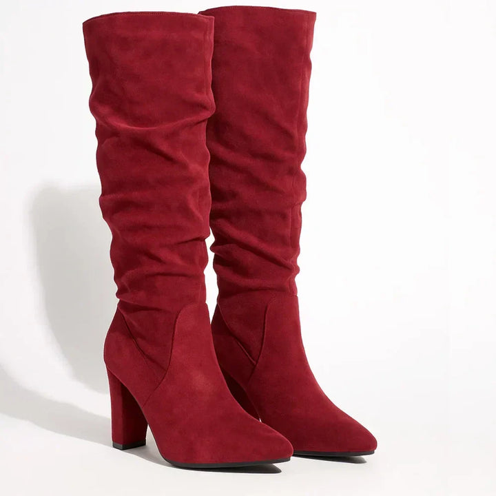 Teresa | Botas de ante con tacón alto