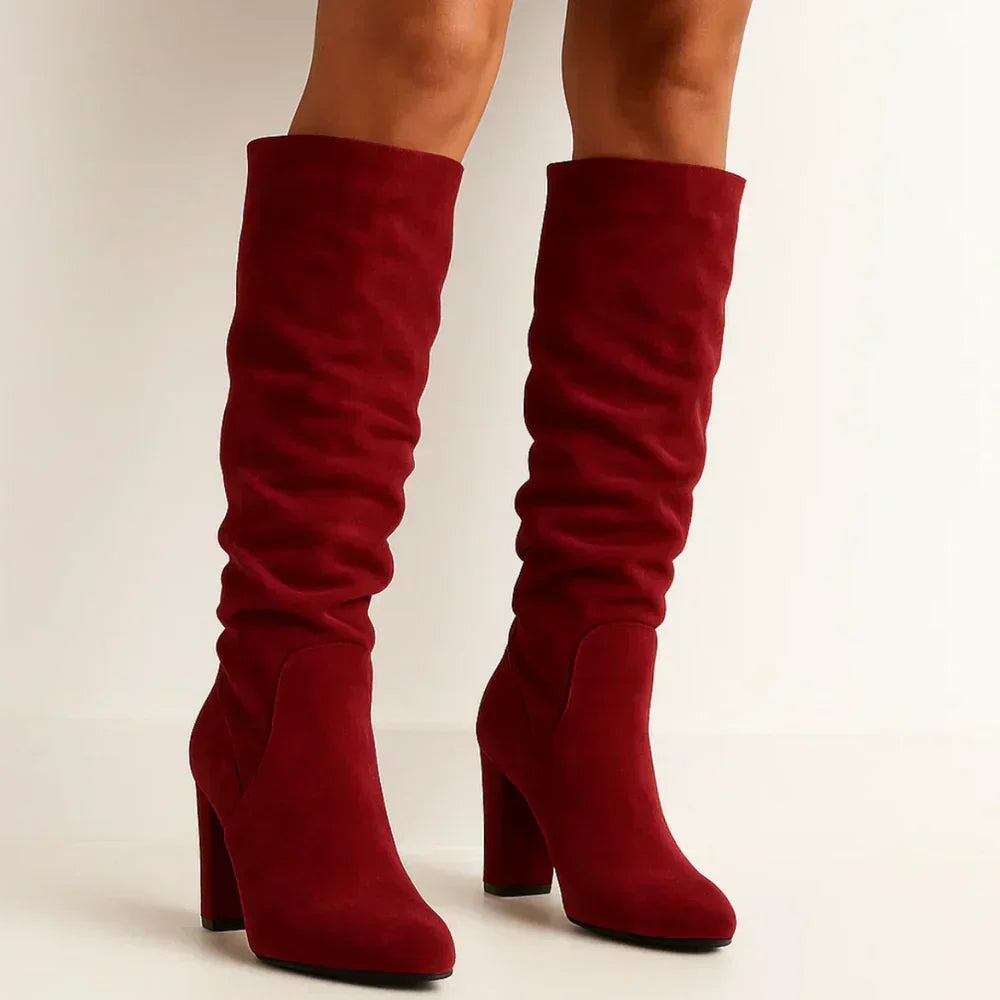 Teresa | Botas de ante con tacón alto