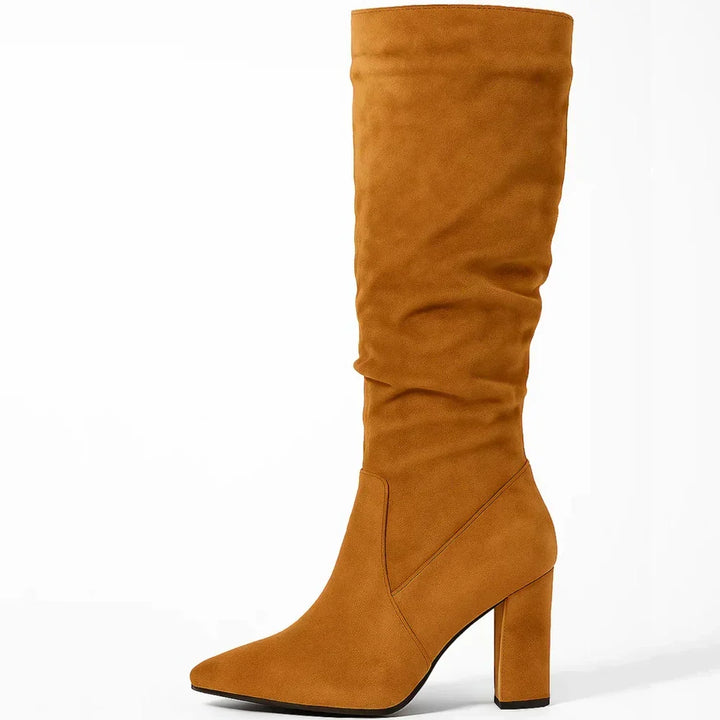 Teresa | Botas de ante con tacón alto