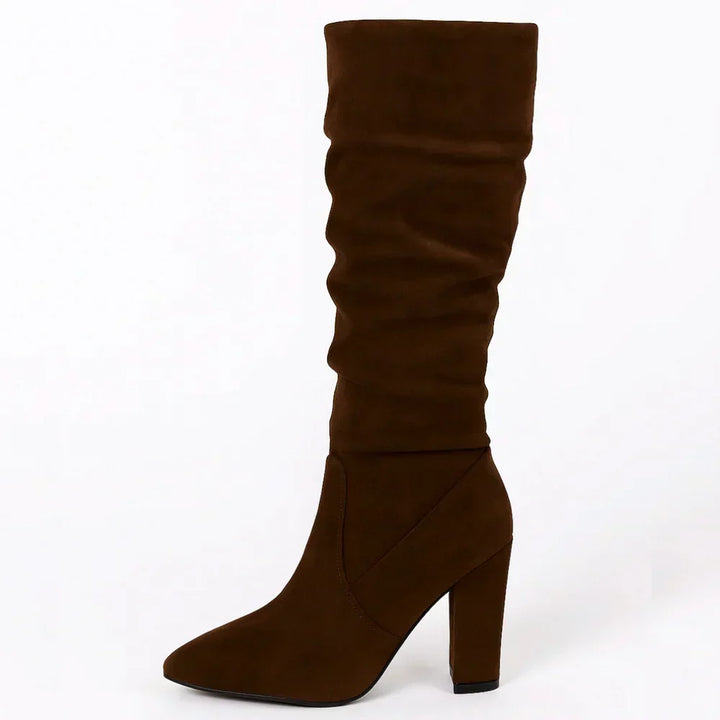Teresa | Botas de ante con tacón alto