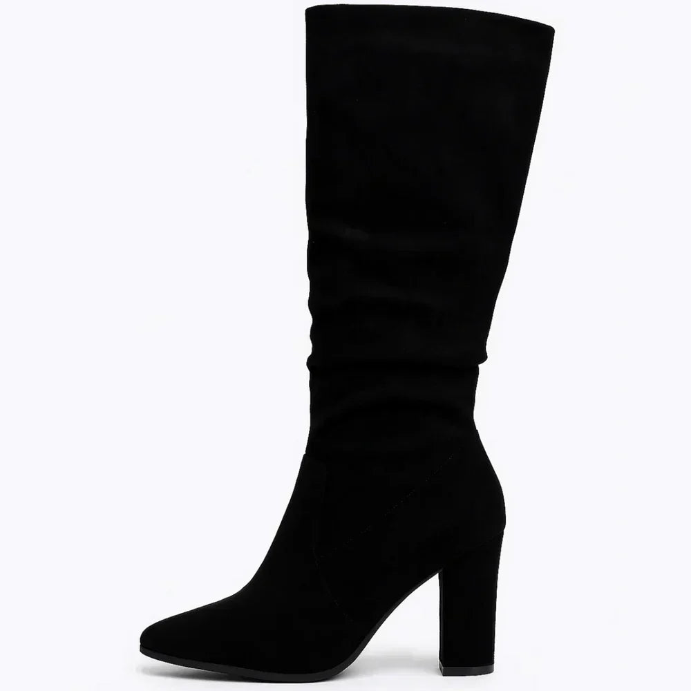 Teresa | Botas de ante con tacón alto