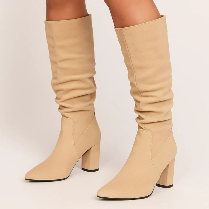 Teresa | Botas de ante con tacón alto