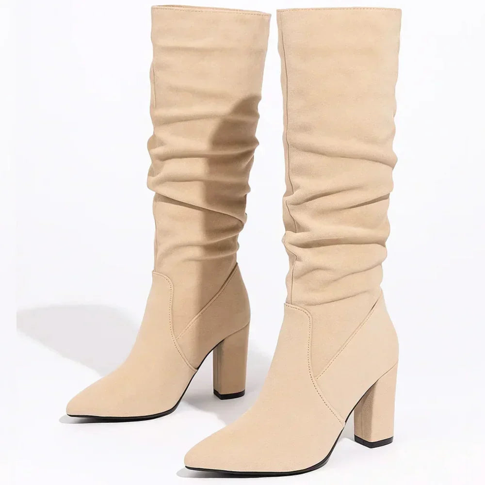 Teresa | Botas de ante con tacón alto