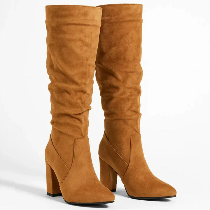 Teresa | Botas de ante con tacón alto