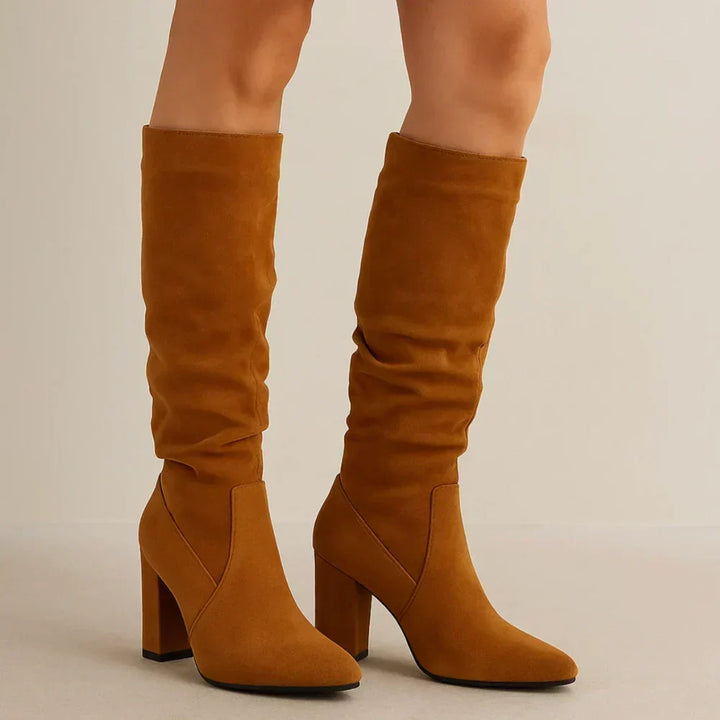 Teresa | Botas de ante con tacón alto