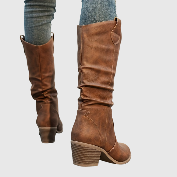 Trinidad | Botas western marrones con tacón de madera